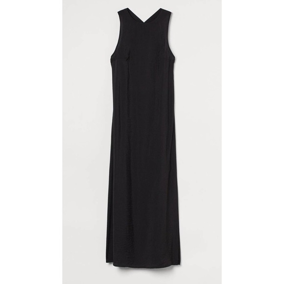 H&M Women’s Solid Black Dress High Slit Sleeveless Medium New With Tags - Picture 10 of 10